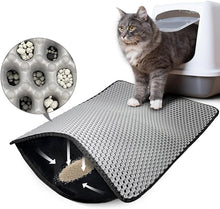 Charger l'image dans la galerie, Tapis Litiere Chat 45x60CM Double Couche Non-Slip Tapis de Litiere pour Chat Imperméable Tapis Chat Gamelle pour Litter Catcher